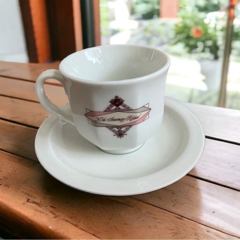 Coffee House 25th Anniversary Cup Saucer Set Japanese Souvenir Japan Import NIB - Picture 2 of 6